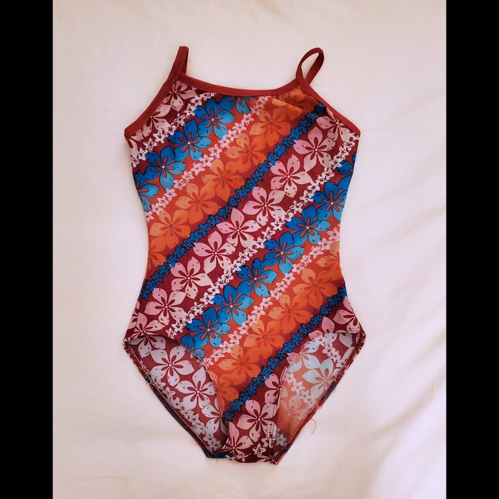 Destira Hawaiian Print Leotard for Gymnstics - Adult XS